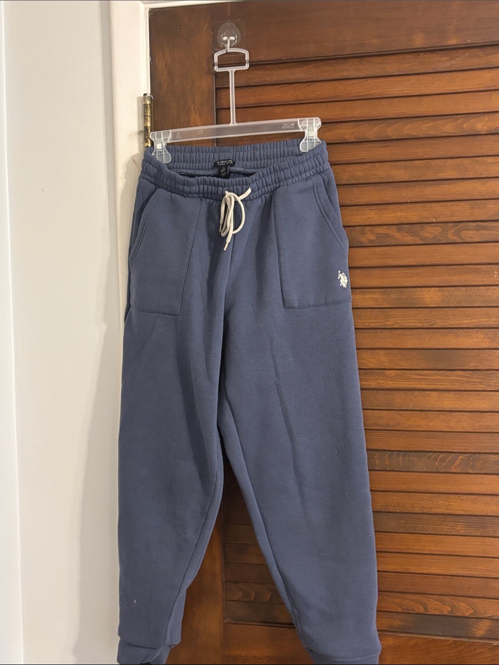 U.S. Polo Assn. Navy Blue Jogger Pants with Cream Drawstring